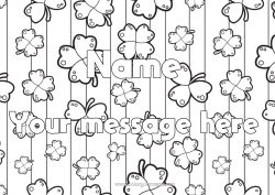 Free coloring Luck Clover Decorated name Decorative background