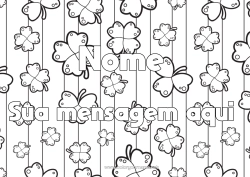 Desenho grátis Sorte Trevo Nome decorado Fundo decorativo