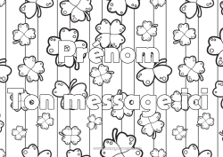 Coloriage gratuit Chance Trèfle Nom décoré Fond décoratif