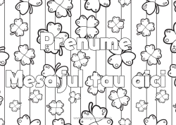 Pagină de colorat gratuită Șansă Trifoi Nume decorat Fundal decorativ