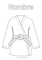 Colorear gratis Sport Kimono Deportes de combate Karate Judo