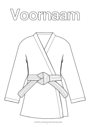 Kleurplaat aanpassen Sport Kimono Vechtsporten Karate Judo