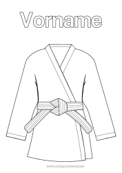 Malvorlage anpassen Sport Kimono Kampfsportarten Karate Judo