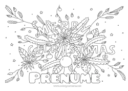 Desen liber de colorat Crăciun Frunze 