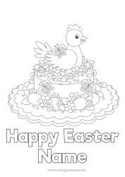 Colouring to customise Hen Butterfly Easter Eggs Insects Farm Animals Easter Bonnet