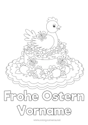 Malvorlage anpassen Huhn Schmetterling Ostereier Insekten Bauernhoftiere Osterhut