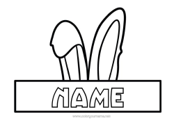 Free colouring Rabbit Animal Easter Easy colouring pages Forest animals Sign