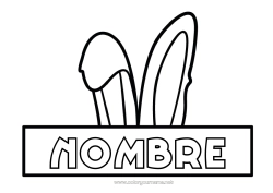 Colorear para personalizar Conejo Animales Pascua de Resurrección Dibujos fáciles para colorear Animales del bosque Firmar