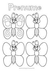 Pagină de colorat personalizată Fluture Activități pentru copii Animal Desene de colorat ușoare Insecte