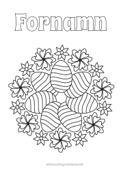 Gratis färgläggning Blommor Mandala Påskägg Påsk