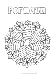 Gratis fargelegging Blomster Mandala Påskeegg Påske
