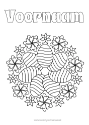 Gratis kleurplaat Bloemen Mandala Paaseieren Pasen