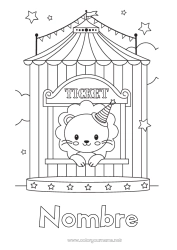 Dibujo libre León Animales Animales salvajes de África Circo Marquesina Boleto, entrada