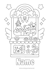 Colouring to customise Cute Games And Toys Theme Park Soft Toy Claw Machine Funfair