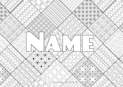 Colouring to customise Decorated Name Complex Colouring Pages Zentangle Mosaics Portugal Decorative Background Square