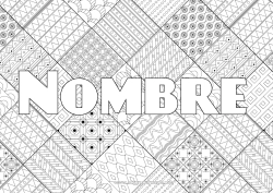 Colorear gratis Nombre decorado Dibujos complejos para colorear Zentangle Mosaicos Portugal Fondo decorativo