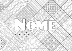 Disegno gratuito Nome decorato Colorazioni complesse Zentangle Mosaici Portogallo Sfondo decorativo