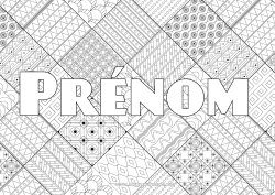 Dessin gratuit Nom décoré Coloriages complexes Zentangle Mosaïques Portugal Fond décoratif