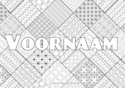 Gratis kleurplaat Gedecoreerde naam Complex Kleurplaten Zentangle Mozaïeken Portugal Decoratieve achtergrond