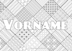 Kostenlose Malvorlage Dekorierter Name Komplexe Ausmalbilder Zentangle Mosaiken Portugal Dekorativer Hintergrund