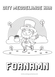 Färgläggningssida att anpassa Klee Irland Sankt Patriks fest Regnbåge