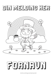 Fargeleggingssiden å tilpasse Klover Irland St. Patricks festdag Regnbue