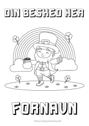 Farvelægningssiden tilpasning Kløver Irland Sankt Patricks Dag Regnbue