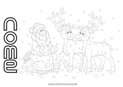 Desenho grátis Pai Natal Rena Natal Animais da floresta