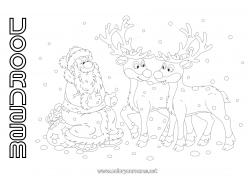 Gratis tekening Kerstman Rendier Kerstmis Bosdieren