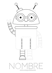 Colorear gratis Robot Actividades para niños Dibujos fáciles para colorear Trazo y color