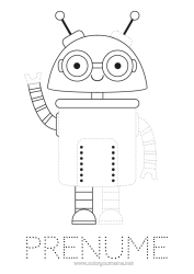 Desen liber de colorat Robot Activități pentru copii Desene de colorat ușoare Urmează și colorează