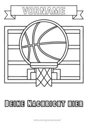 Malvorlage anpassen Sport Luftballons Basketball Mannschaftssportarten