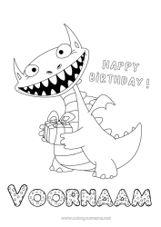 Gratis tekening Cadeaus Verjaardag Draak Draken, eenhoorns en fantastische dieren