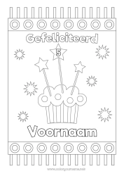 Gratis tekening Taart Verjaardag Sterren Verjaardag (Frans) Bericht Aangepaste verjaardagsleeftijd