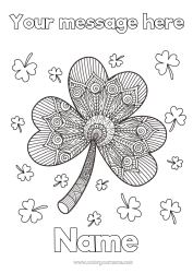Colouring to customise Fortune Clover Complex Colouring Pages Zentangle