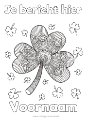 Gratis kleurplaat Geluk Klaver Complex Kleurplaten Zentangle