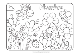 Dibujo libre Flores Primavera Mariposa Animales Abeja Frutas Fresa Insectos