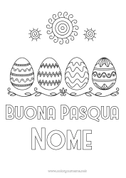 Colorare per personalizzare Sole Uova di Pasqua Pasqua Messaggio di 