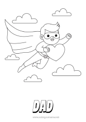 Child coloring page Heart Dad Happy feast day ! Hero Brother