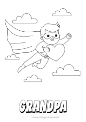 Child coloring page Heart Dad Happy feast day ! Hero Brother