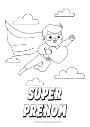 Coloriage gratuit Coeur Papa Bonne fête Héros Frère