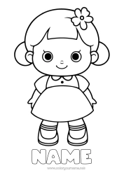 Colouring to customise Girl Easy Colouring Pages Games And Toys Doll