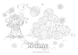 Colouring to customise Witch Easter Eggs Easter Magic Trick Easter Painted Eggs