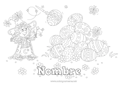 Dibujo libre Bruja Huevos de Pascua Pascua de Resurrección Truco de magia Huevos pintados de Pascua