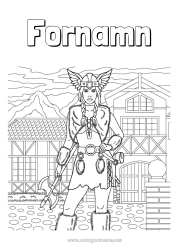 Gratis färgläggning Viking Kvinna