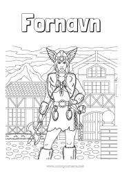 Gratis fargelegging Viking Kvinne