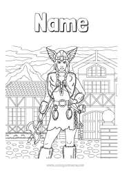 Free drawing Viking Woman