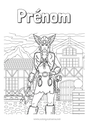 Dessin gratuit Viking Femme