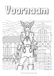 Gratis tekening Viking Vrouw