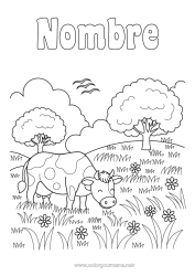 Colorear para personalizar Animales Vaca Animales de granja